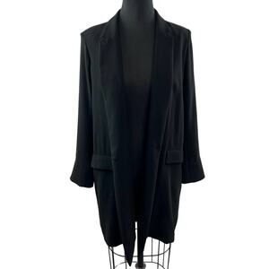Isabel De Pedro Black Long Sleeve Notched Lapel Button Front Blazer Jacket Sz 4